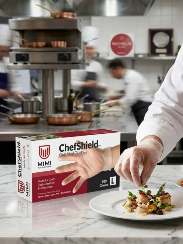 MIMI ChefShield™ Vinyl Gloves – Professional Food Service Protection